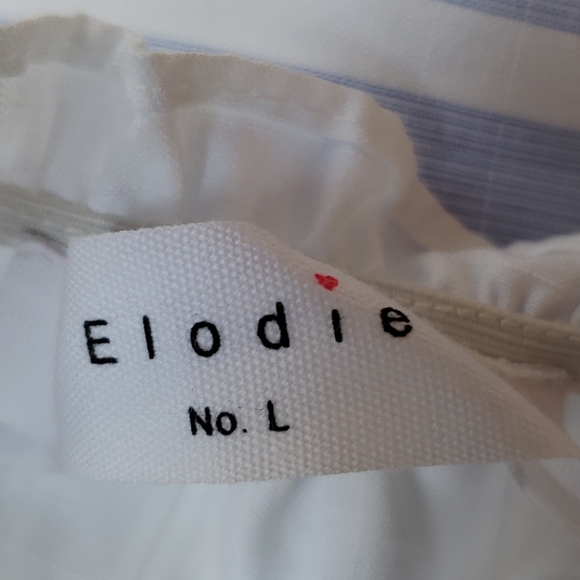 NWOT Elodie light blue & white halter top L - Picture 5 of 8